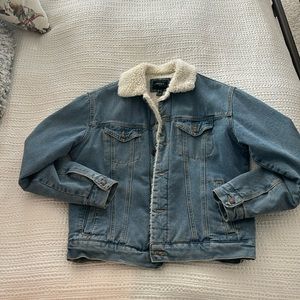 Men’s Sherpa lined denim jacket